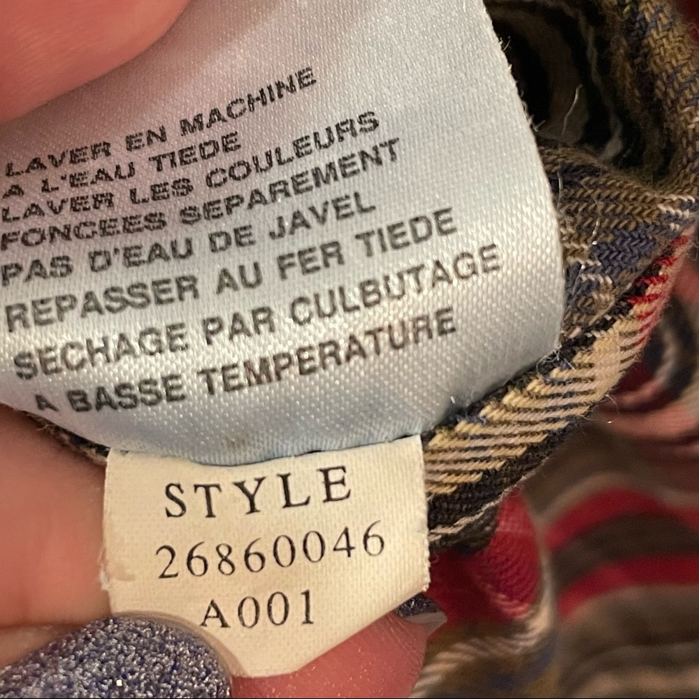 Vintage Liz Claiborne Toggle Heavy Plaid Lined 100% Cotton Jean Jacket Coat Sz M - Picture 14 of 16